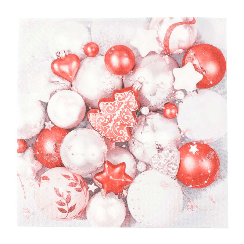 20 serviettes 'Boules de Noël'