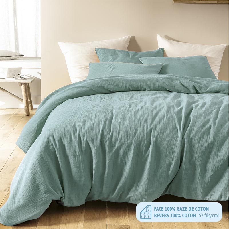 Housse De Couette Gaze Coton LOFT Sensei Maison 240x220cm - Douceur Et Fraîcheur Nuit