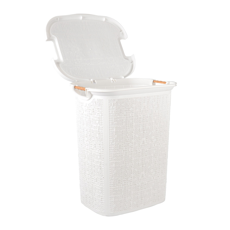 Panier à Linge Sale Plastique Olly 30 Litres Blanc Sky