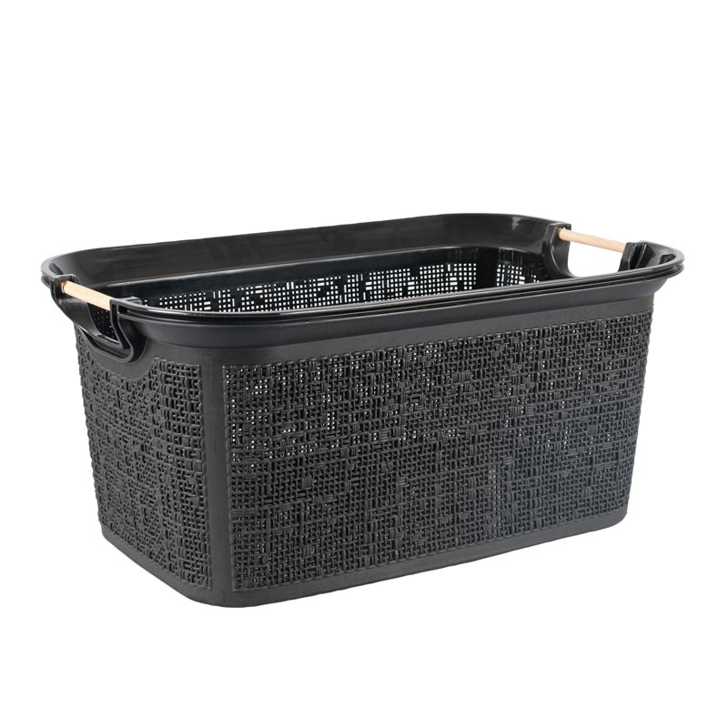 Panier à linge 30L noir ou blanc piqûre sellier - Hudson - Bath Bazaar