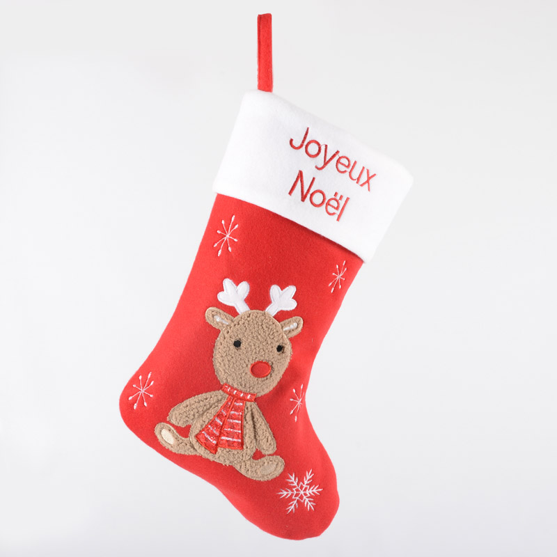 Chaussette de Noël rouge 'Tradi' à suspendre