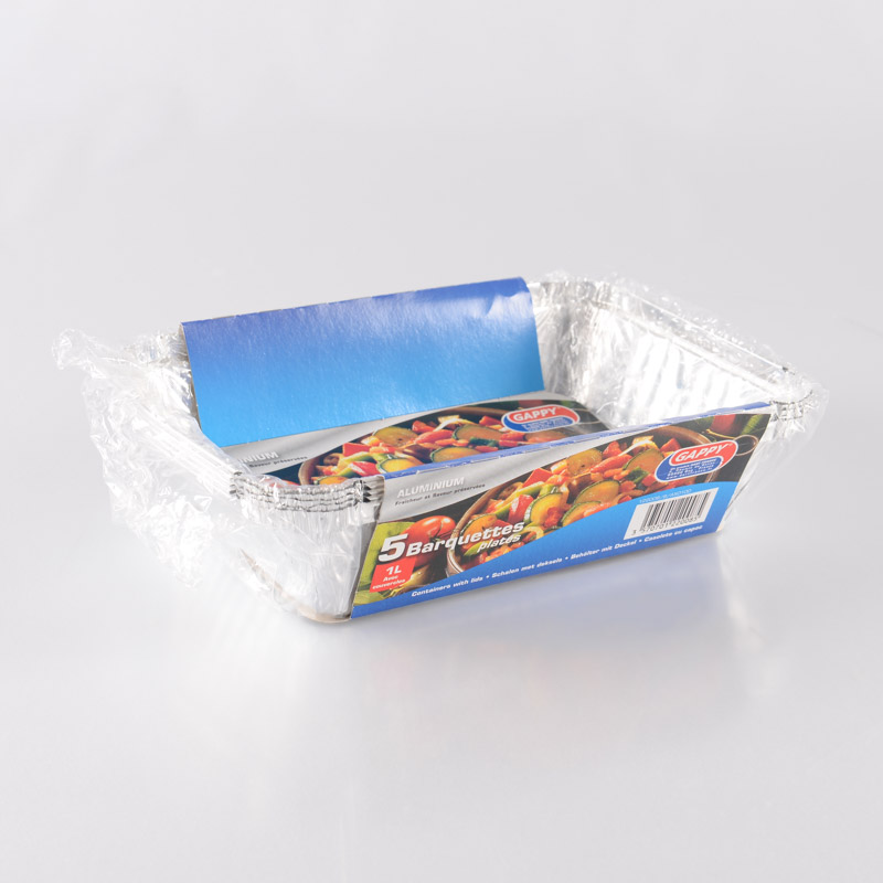 5 barquettes en aluminium