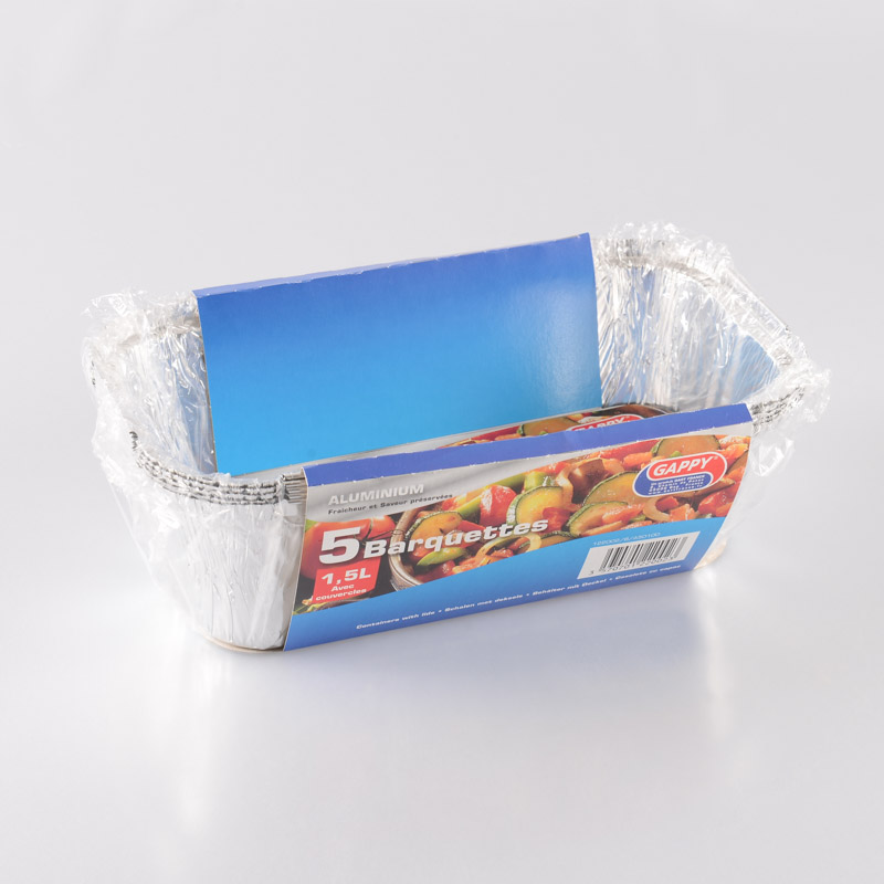 5 barquettes en aluminium