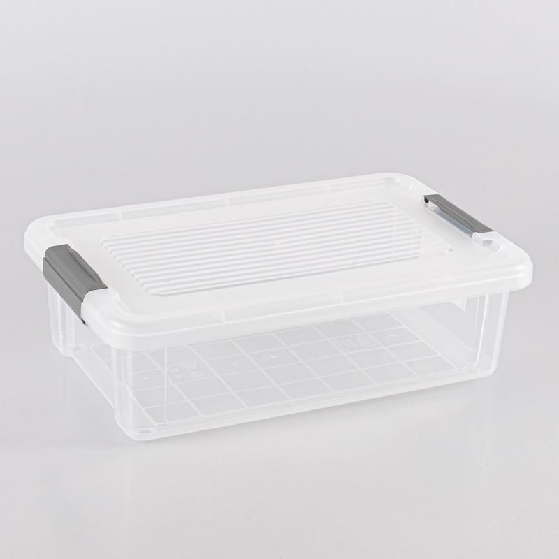 Bac de rangement plat transparent 6L