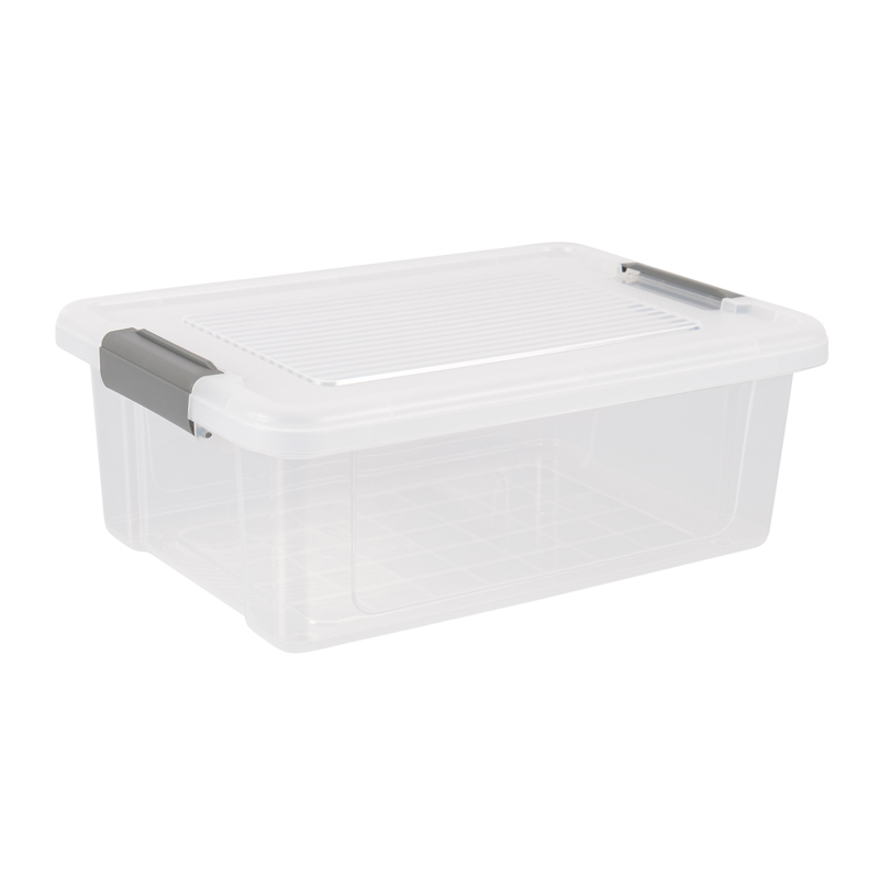 Bac de rangement plat transparent 12L