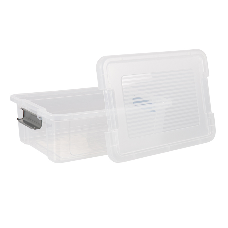 Bac de rangement plat transparent 12L