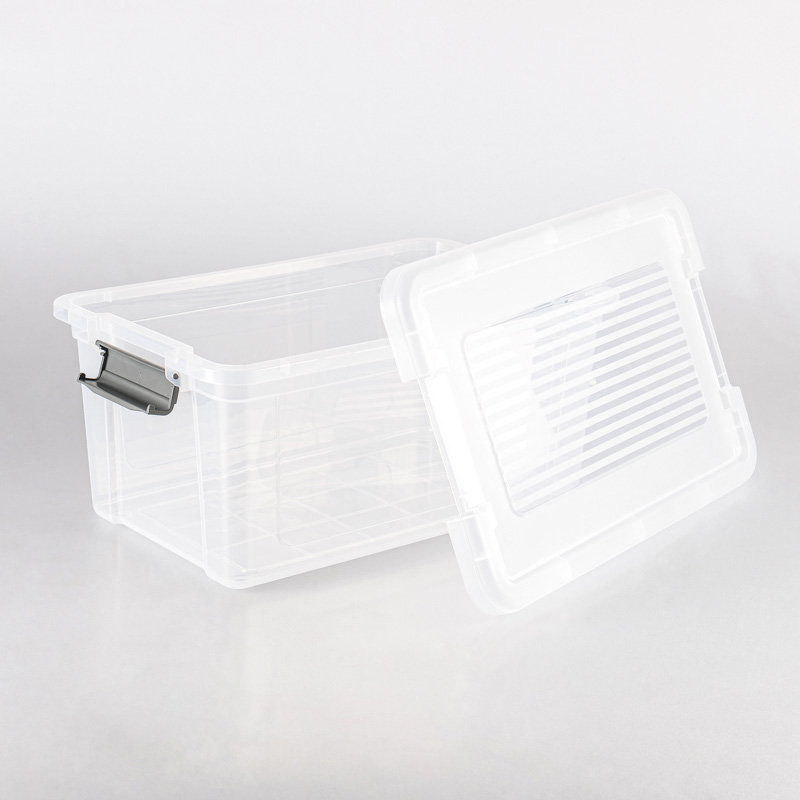 Bac de rangement avec compartiments 9L transparent/gris 9l 23x35x16,5cm -  L'Incroyable