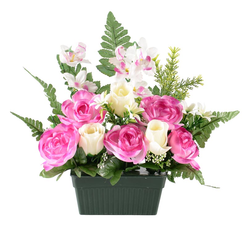 Jardinière de fleurs artificielles