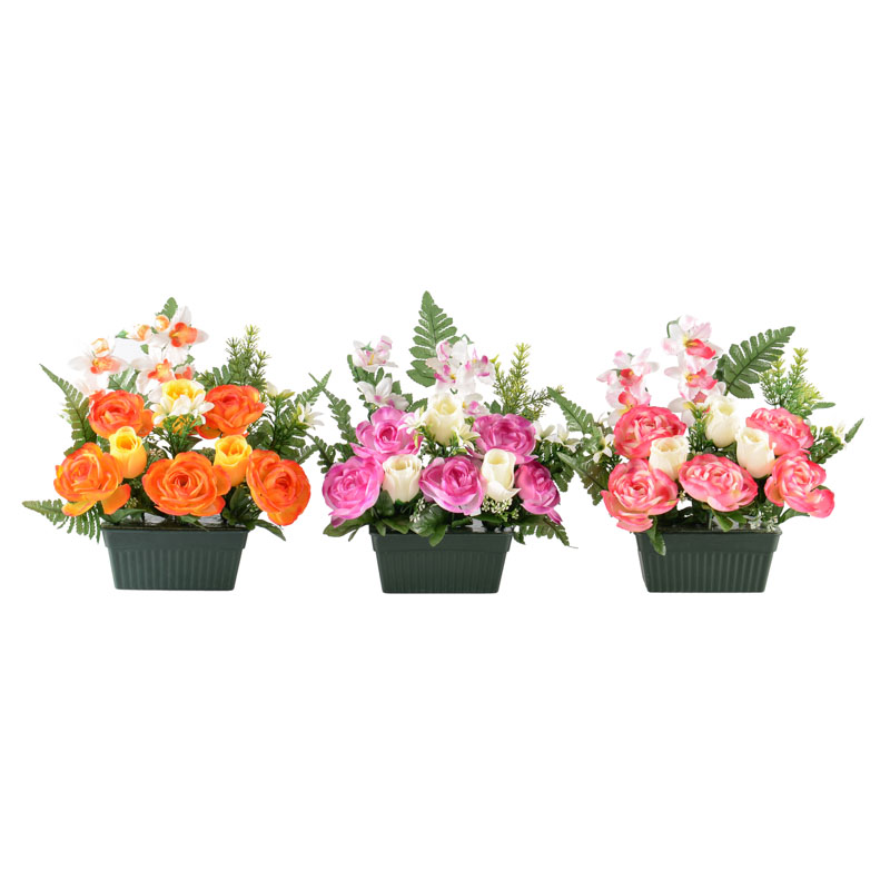 Jardinière de fleurs artificielles