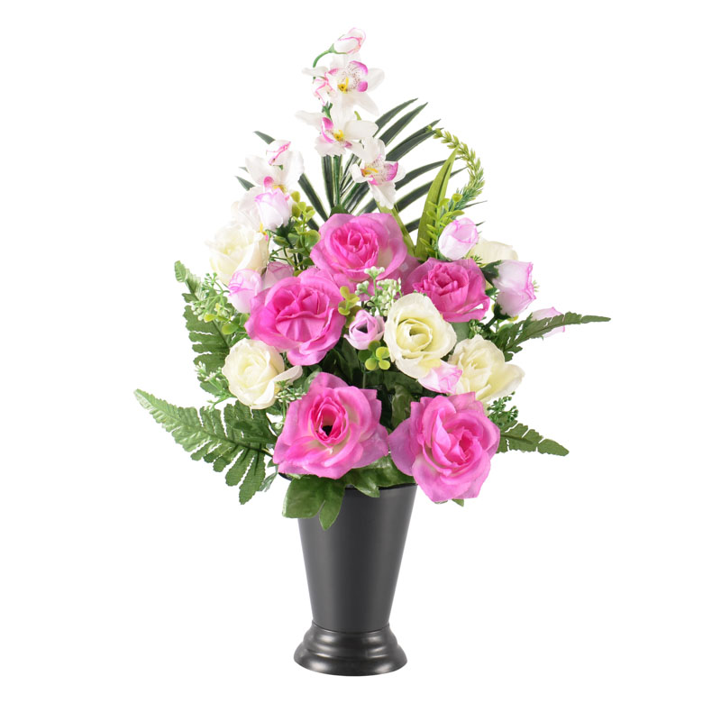Vase lesté fleurs artificielles