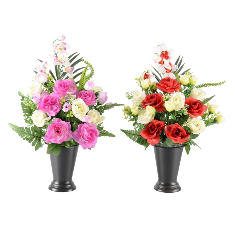 Vase lesté fleurs artificielles