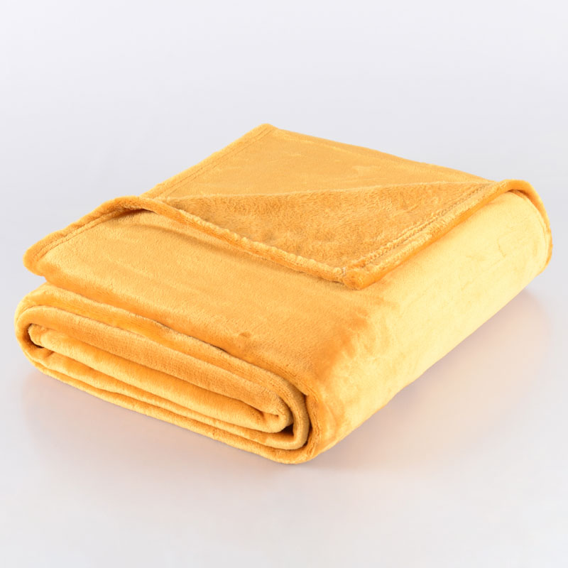Plaid microfibre super doux 'Alaska' jaune