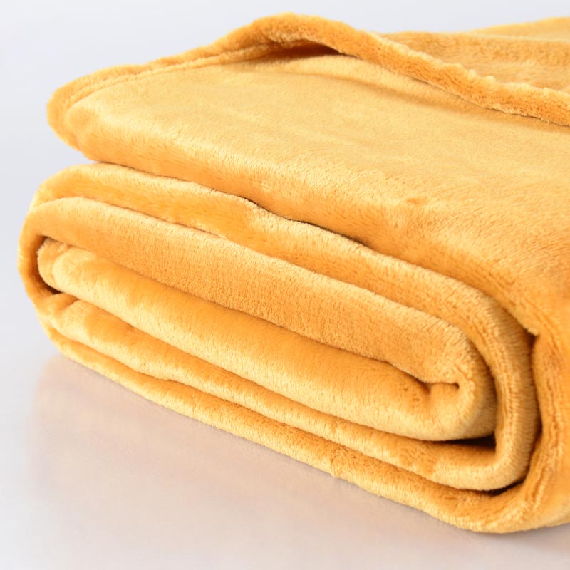 Plaid microfibre super doux 'Alaska' jaune
