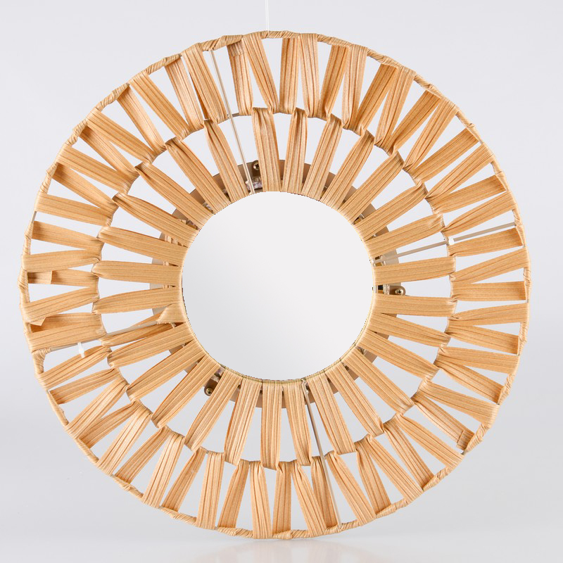 Miroir rond 'Helios' beige