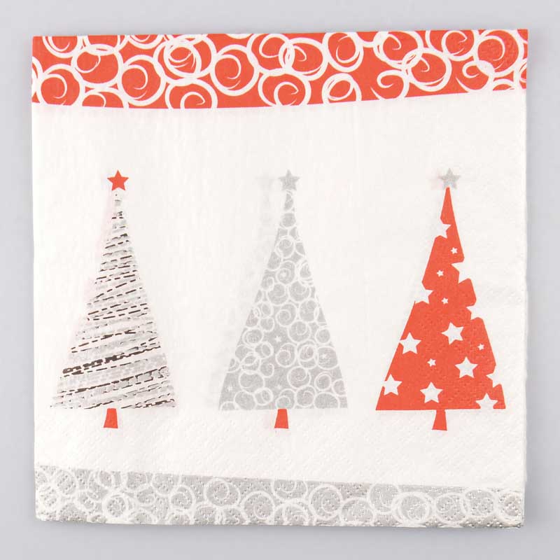 Lot de 20 serviettes 'Sapin de Noël'
