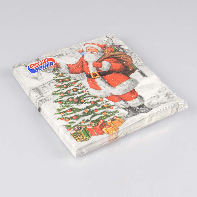 Lot de 20 serviettes imprimées 'Père Noël'