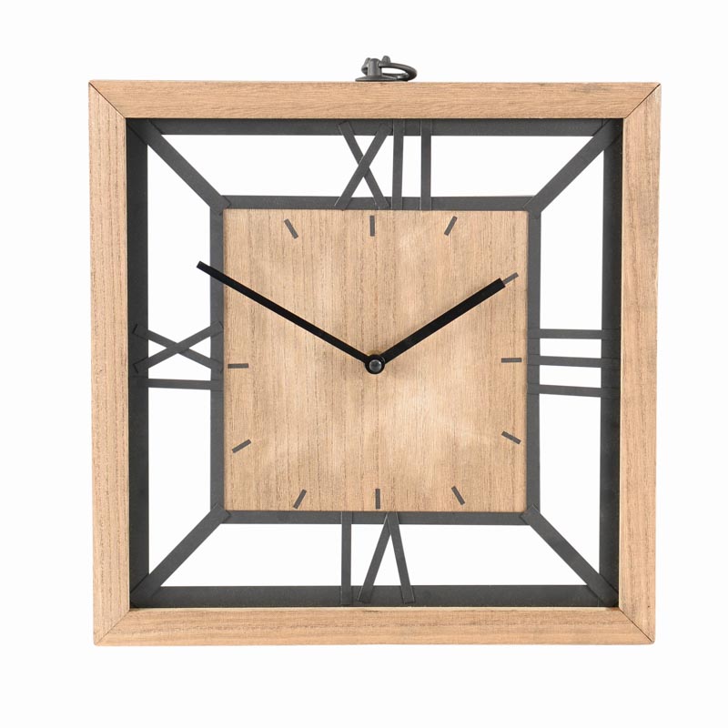 Horloge 'Santiago' en bois et métal