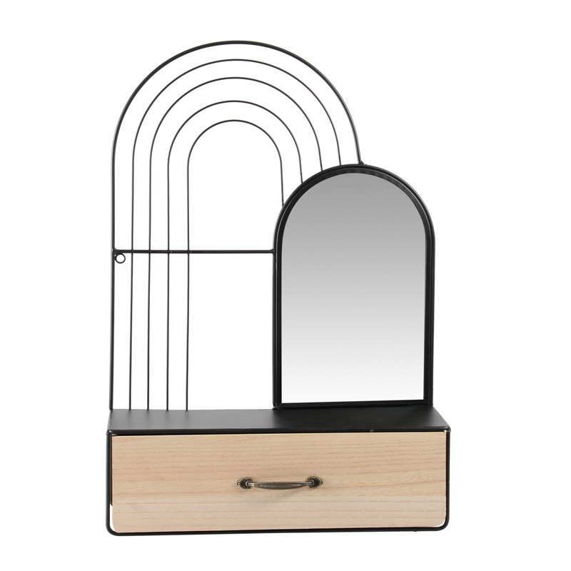 Étagère graphique avec tiroir et miroir