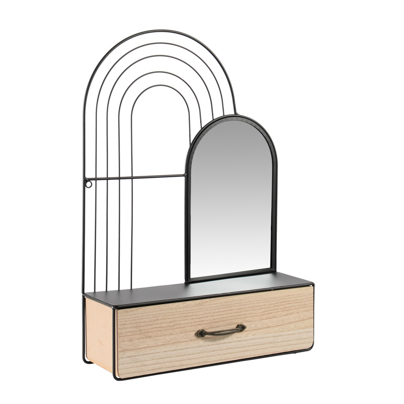Étagère graphique avec tiroir et miroir