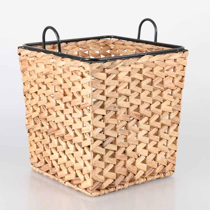 Panier/cache pot rectangulaire marron et noir