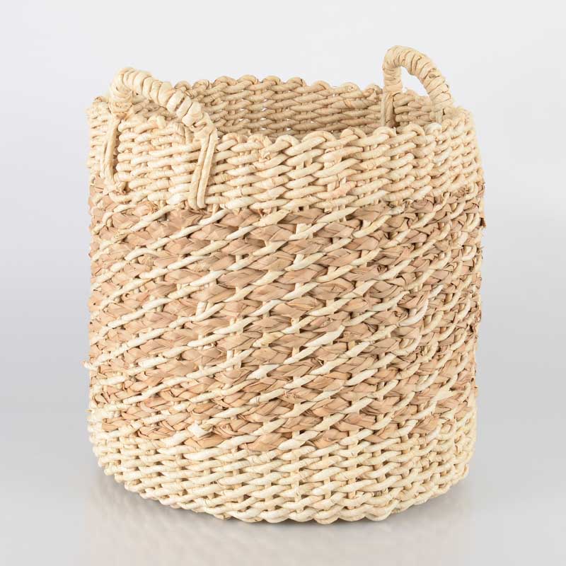 Panier/cache pot tressé 'Lorena' beige