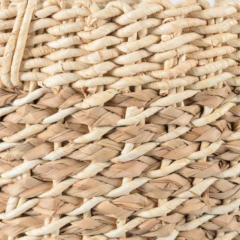 Panier/cache pot tressé 'Lorena' beige