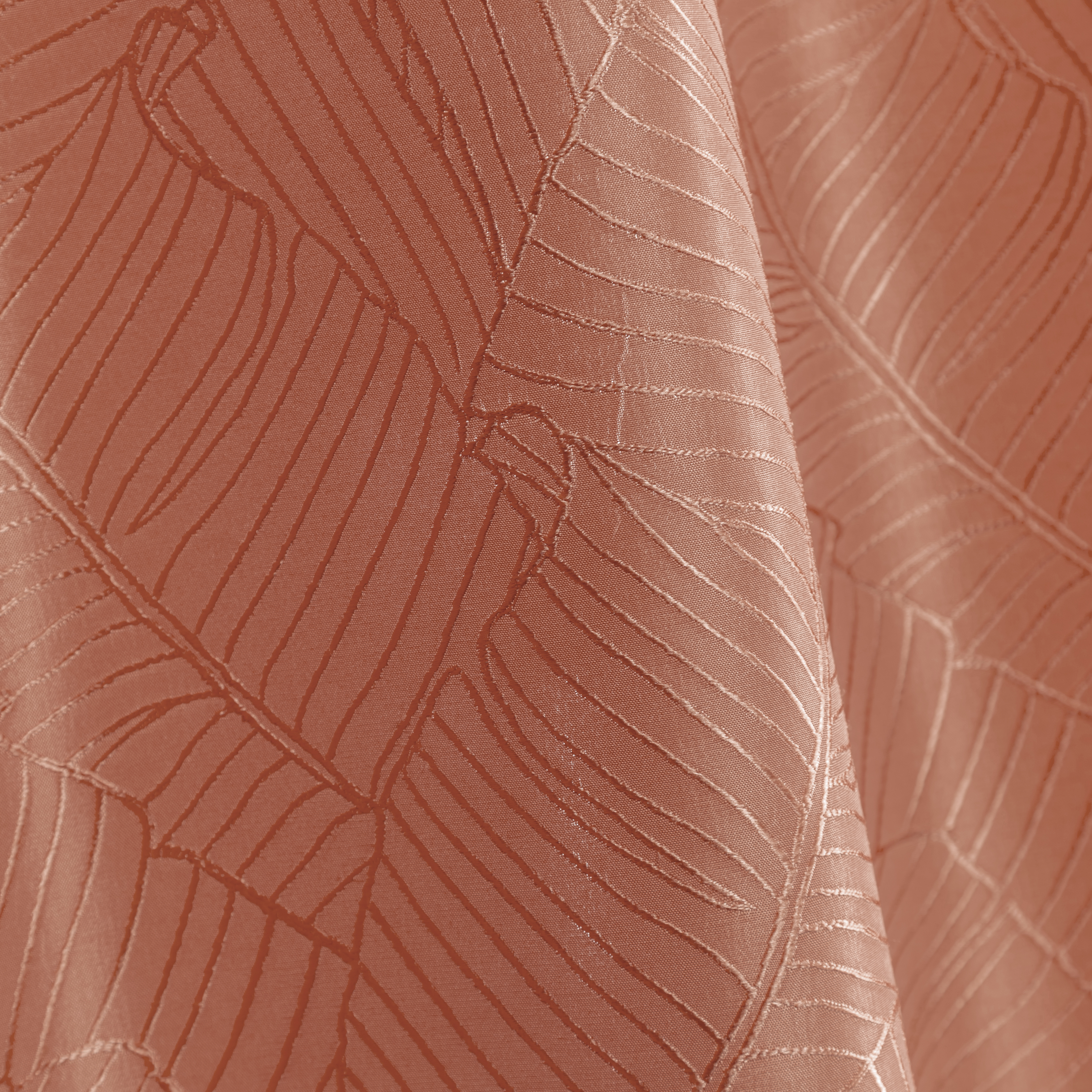Rideau Bakea Terracotta en tissage Jacquard 100% coton de qualité