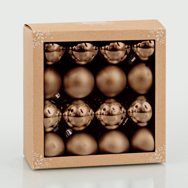 Lot de 32 boules avec 32 accroches taupe