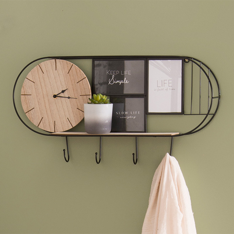 Etagère horloge avec crochets