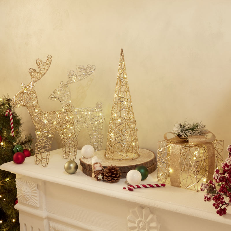 Renne lumineux de Noël 38cm