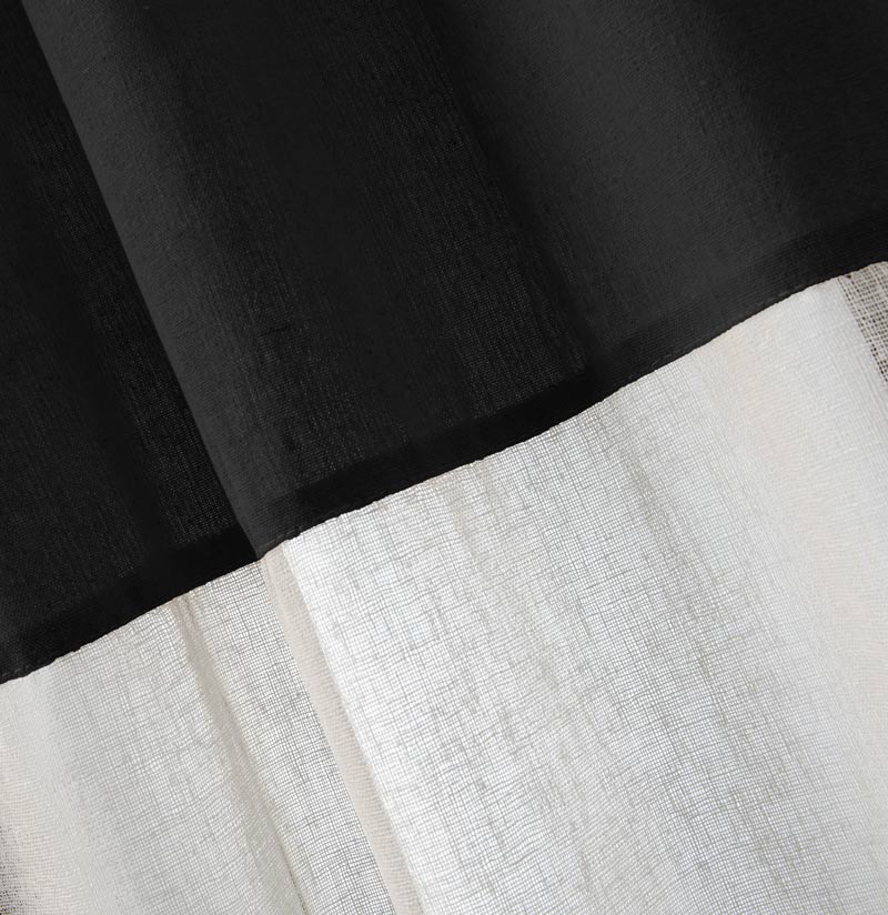 Voilage bi-matière 'Archi' blanc et noir