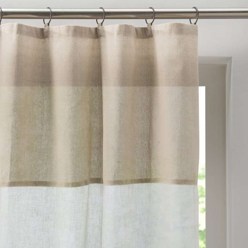 Voilage bi-matière 'Archi' blanc et beige
