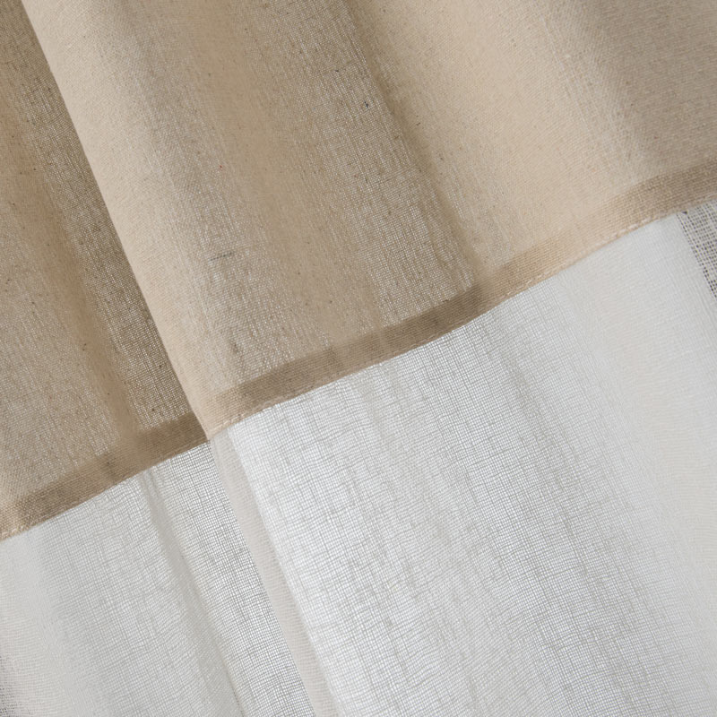 Voilage bi-matière 'Archi' blanc et beige