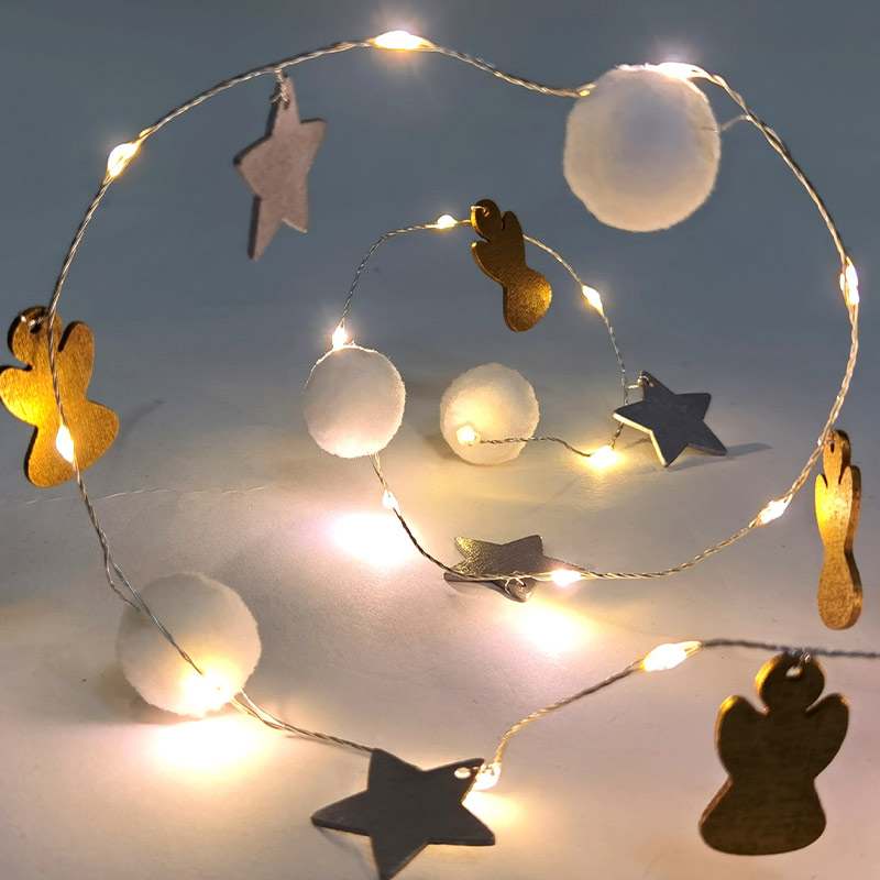 Guirlande électrique 30 LED blanc chaud