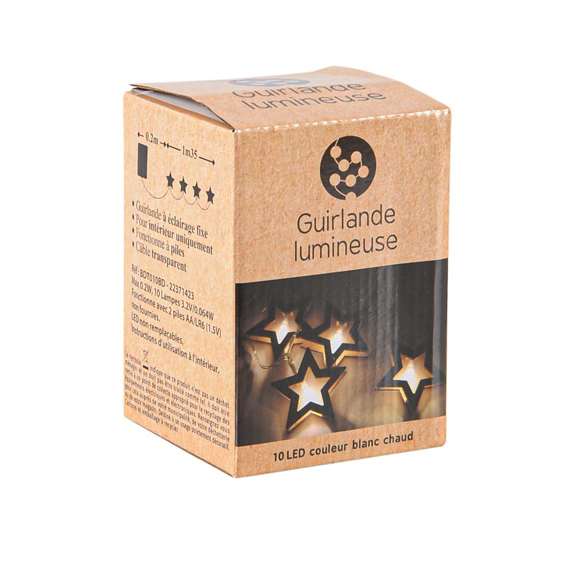 Guirlande lumineuse 10 LED blanc chaud
