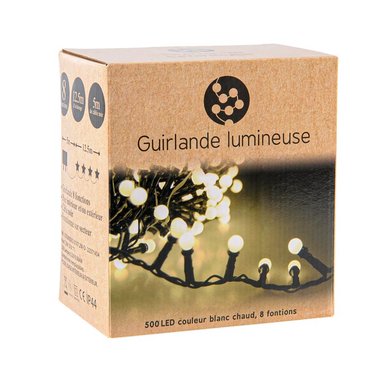 Guirlande électrique 500 LED blanc