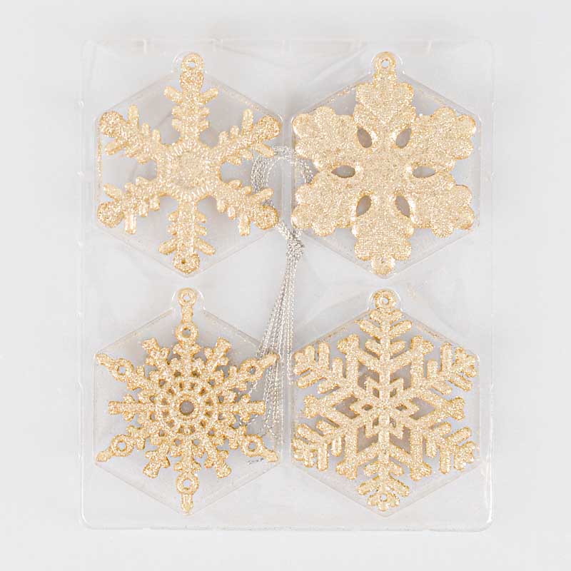 Lot de 8 flocons  dorés