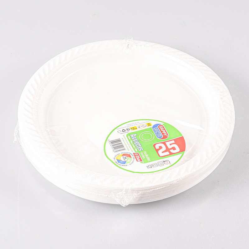 25 assiettes en plastique réutilisables blanc en pe - L'Incroyable
