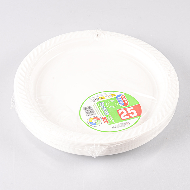 25 assiettes en plastique réutilisables