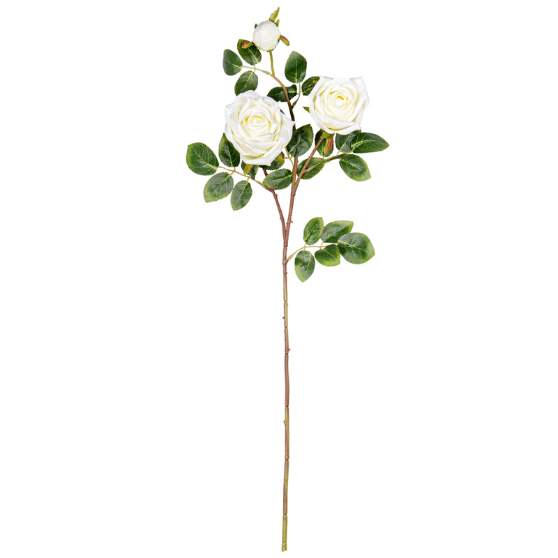 Tige de rose 2 fleurs avec bouton 