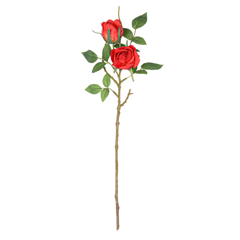 Tige de rose 2 fleurs avec bouton 