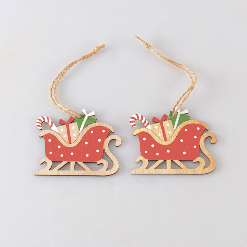 Lot de 2 traineaux cadeaux 'Holly Jolly'