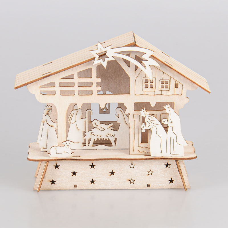 Crèche à LED 'Nativity' en bois 