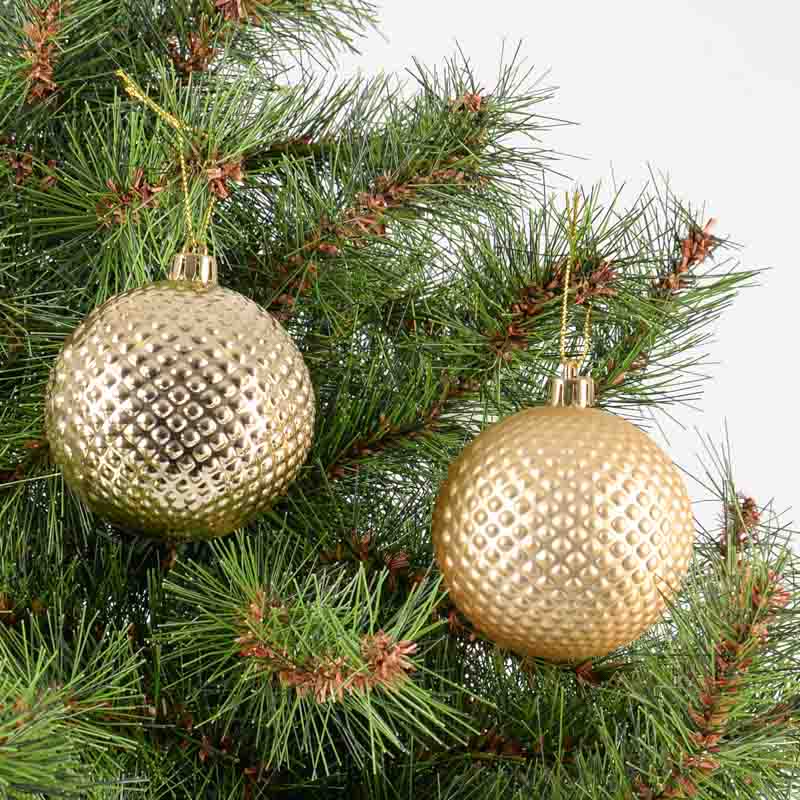 Lot de 6 boules 'Diamond' dorées