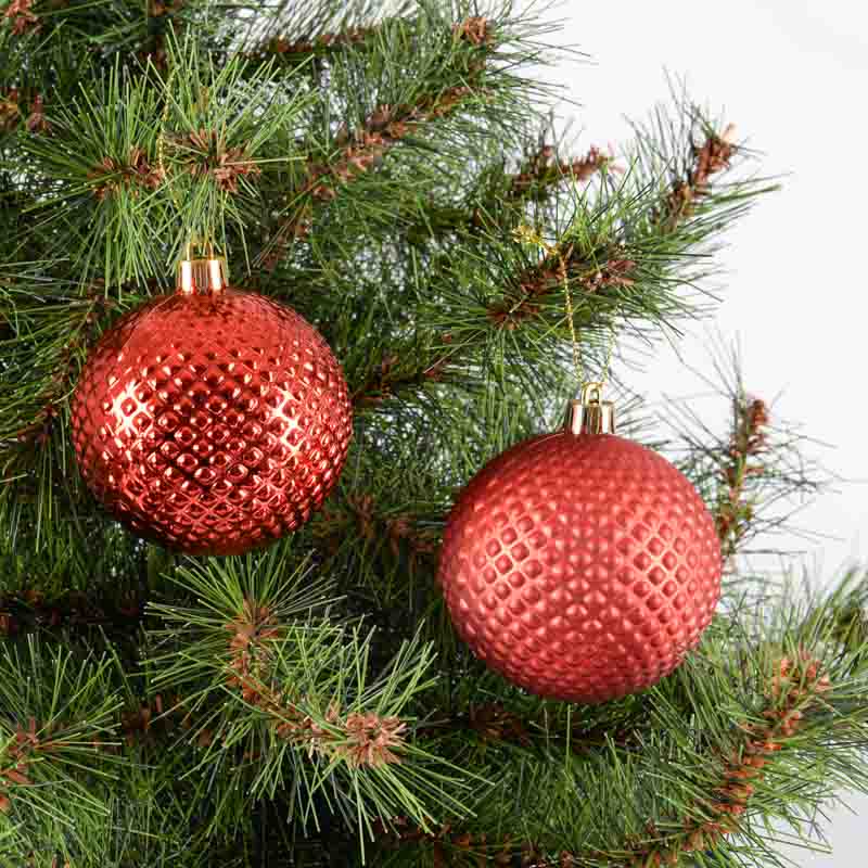 Lot de 6 boules 'Diamond' rouges