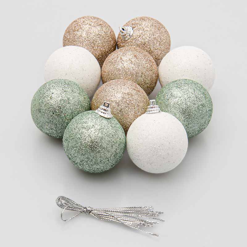 Lot de 10 boules scintillantes 