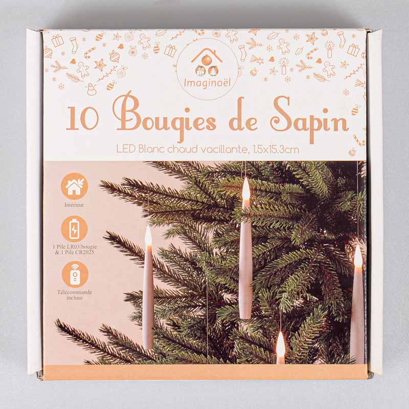 10 bougies de sapin LED blanc