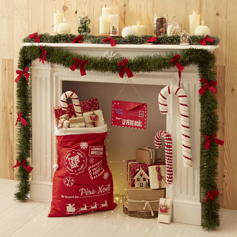 Sac à cadeaux ' Du Père Noël' rouge et blanc