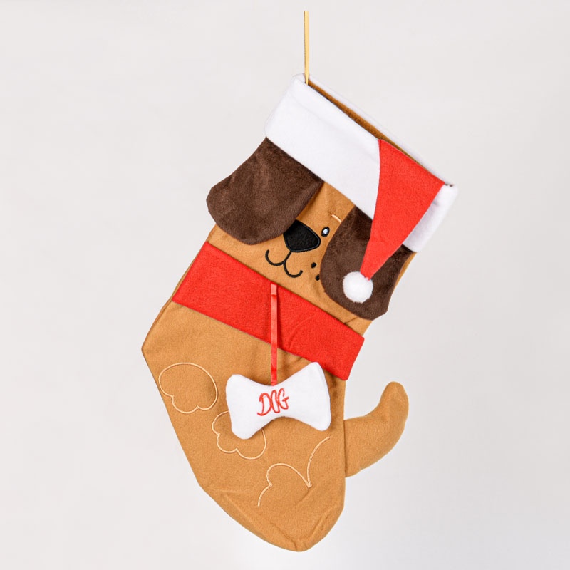 Chaussette 'Chien de Noël' 