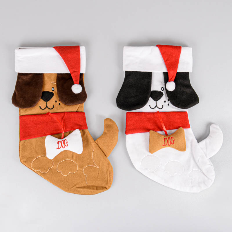 Chaussette 'Chien de Noël' 